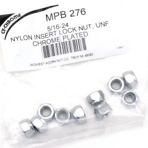 10pck Chrome nylock nuts 5/16-24 UNF