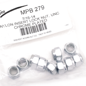 10pck Chrome nylock nuts 7/16-14 UNC