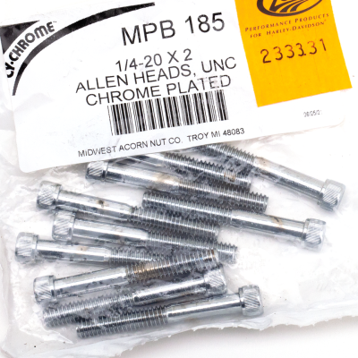 10pck Chrome allen screws 1/4-20x2 (GB)