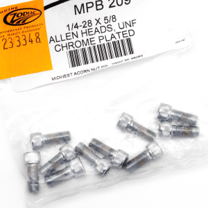 10pck Chrome allen screws 1/4-28x5/8 (GB)