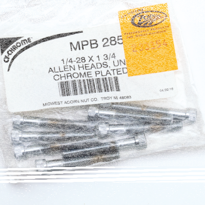 10pck Chrome allen screws 1/4-28x1-3 (GB)