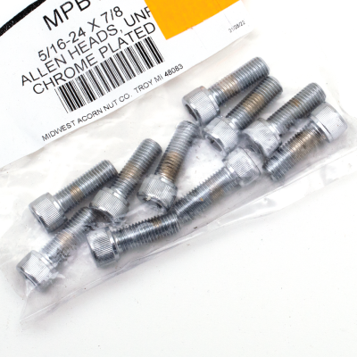 10pck Chrome allen screws 5/16-24x7/ (GB)