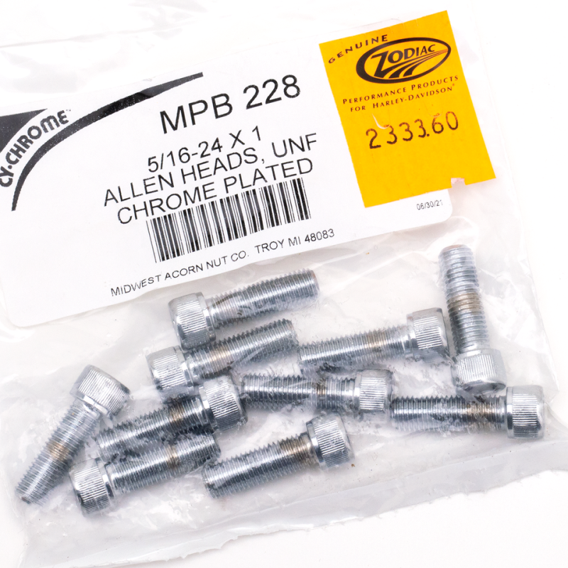 10pck Chrome allen screws 5/16-24x1 (GB)