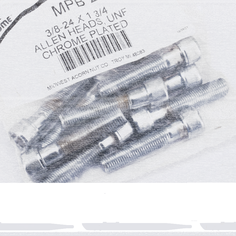 10pck Chrome allen screws 3/8-24x1.750 (GB)