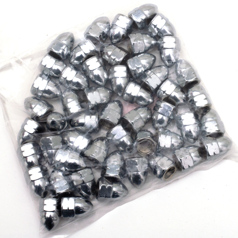50pck Chrome acorn nuts M8x1.25 (GB)
