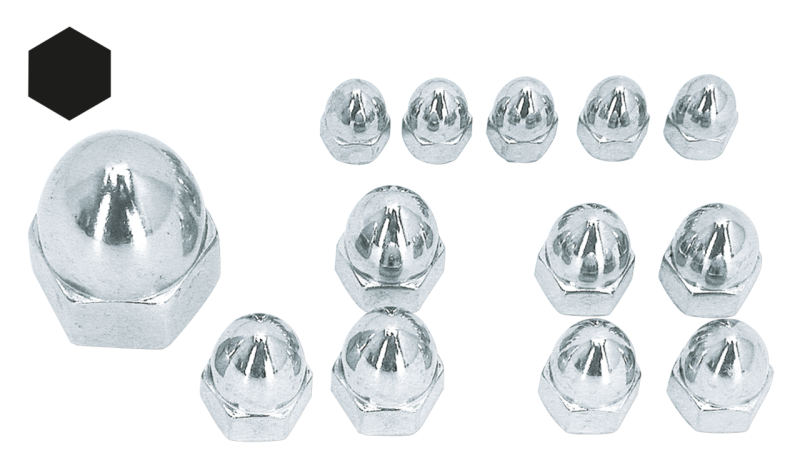 50pck Chrome acorn nuts M10x1.5 (GB)