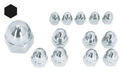 50pck Chrome acorn nuts M10x1.5 (GB)