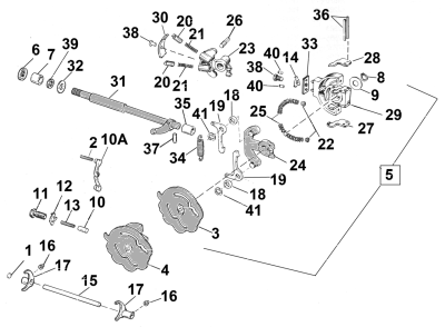 Shifter shaft, unsplined K52-56, XL57-74 (GB)