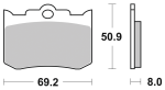 SBS HS front brake pads PM 125x4R