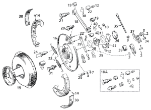 brake shackle, WL/WLA, chrome (GB)