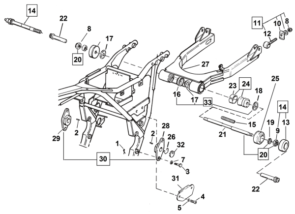 Swingarm retainer ring assy BT80-01 (GB)