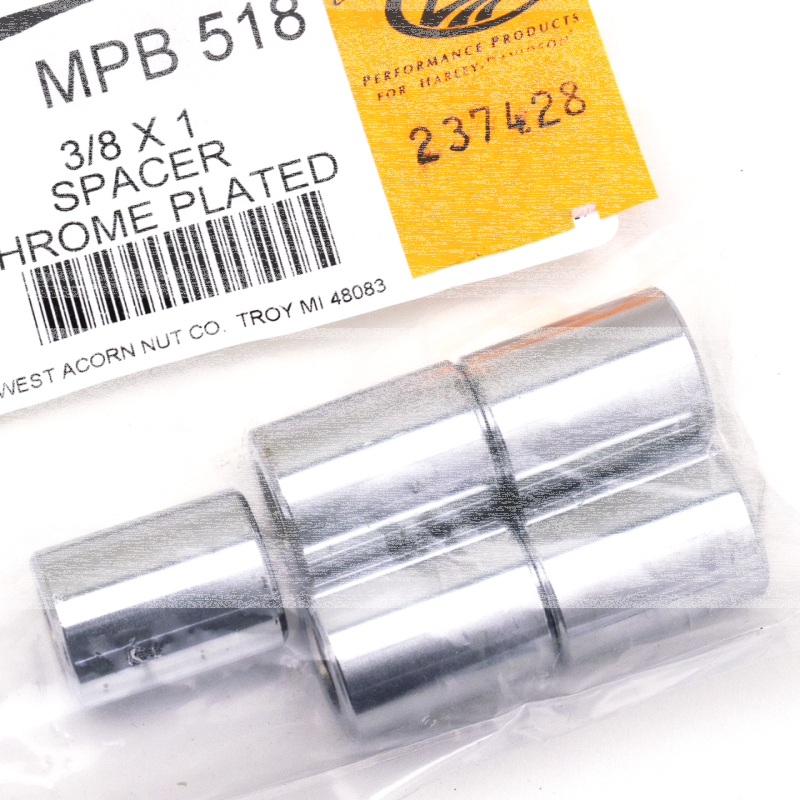 5pck Spacers 3/8"Ix3/4"Ox1"L chrome (GB)
