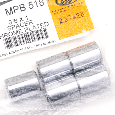 5pck Spacers 3/8"Ix3/4"Ox1"L chrome (GB)