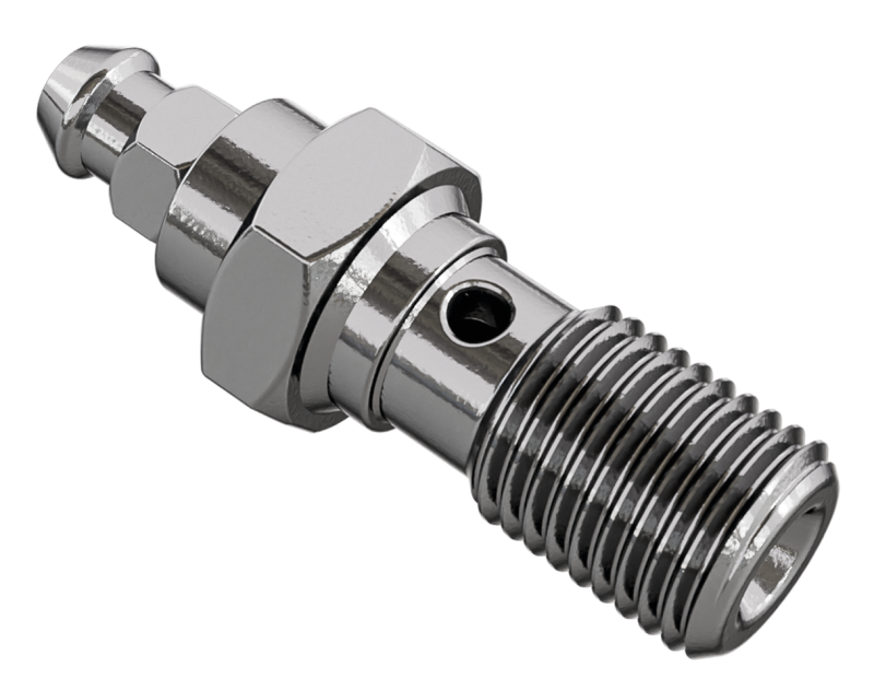 Banjo bolt w/bleeder nipple M10x1 Inox (GB)