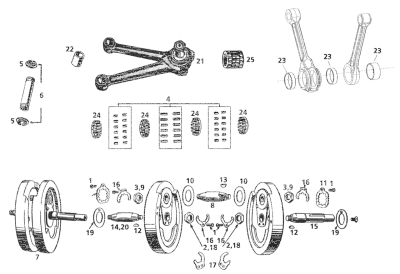 Crank pin nuts, set of 2 45CI (GB)