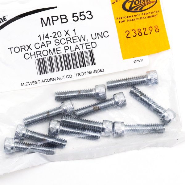 10pck Knurled torx screw 1/4-20x1", UNC (GB)