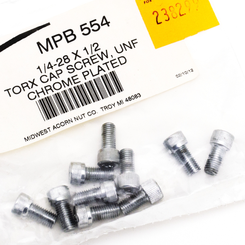10pck Knurled torx screw 1/4-28x1/2",UNF (GB)