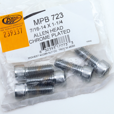 5pck Chr.Allen head screws 7/16-14x1.25"