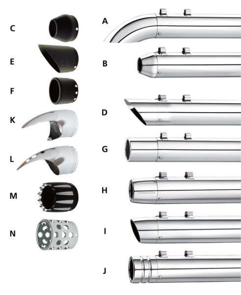 Kerker Turndown/out end cap chrome each (GB)