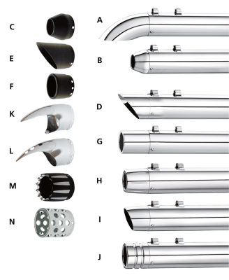 Kerker Turndown/out end cap chrome each (GB)
