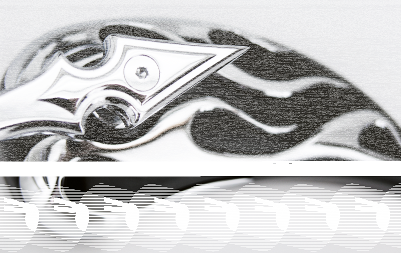 GZP Chrome & black flame mirror set (GB)