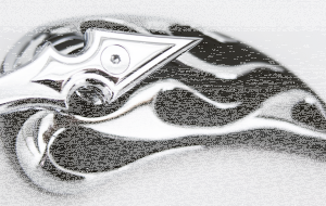 GZP Chrome & black flame mirror set (GB)