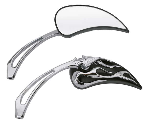 GZP Chrome & black flame mirror set (GB)