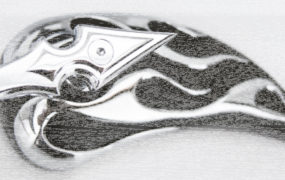 GZP Chrome & black flame mirror set (GB)