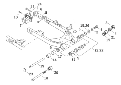 GZP Rear Swing arm bushing FXD (GB)