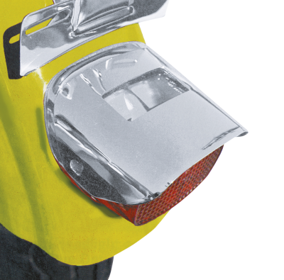 GZP Taillight visor HD chrome w/window (GB)