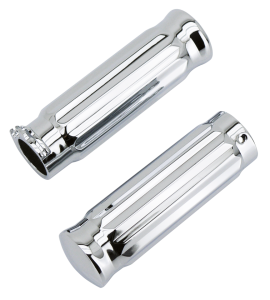 GZP Chrome barrel style V-groove grip (GB)