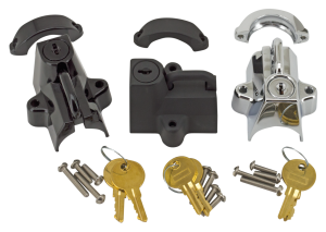 GZP Chrome Helmet lock and key kit