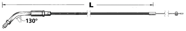 Throttle cable E+G81-95 LN=48" 135° (GB)