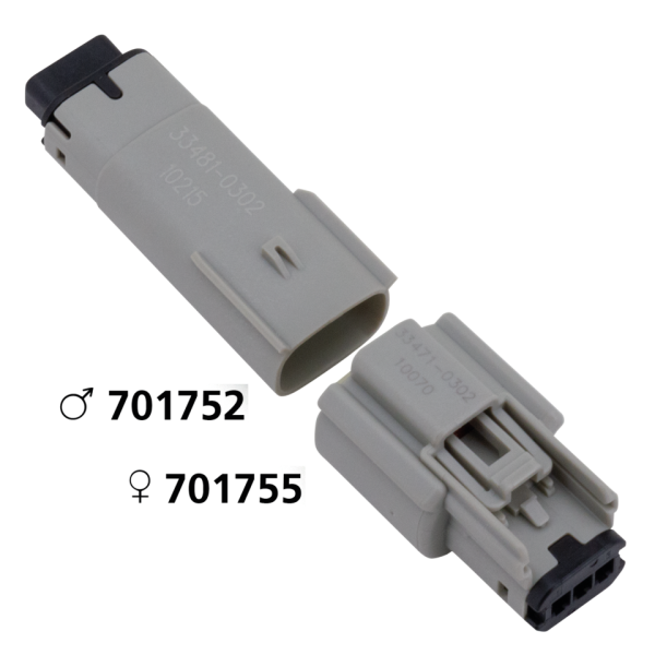 Molex 07Up 3-Position Female Gray OEM725 (GB)