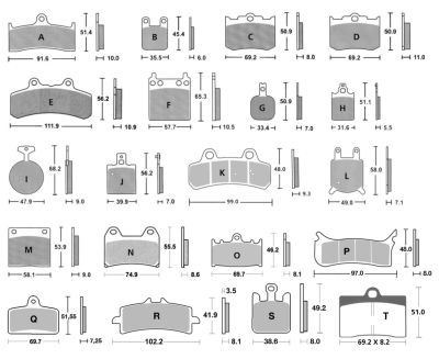 Brakepads Billet Mini-6 (1 of 3 sets rq) (GB)