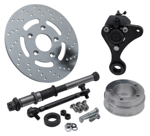 Blk disc brake cmpt, w/ axle, star hub (GB)