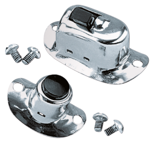 Chrome handlebar horn switch, pre-wired (GB)