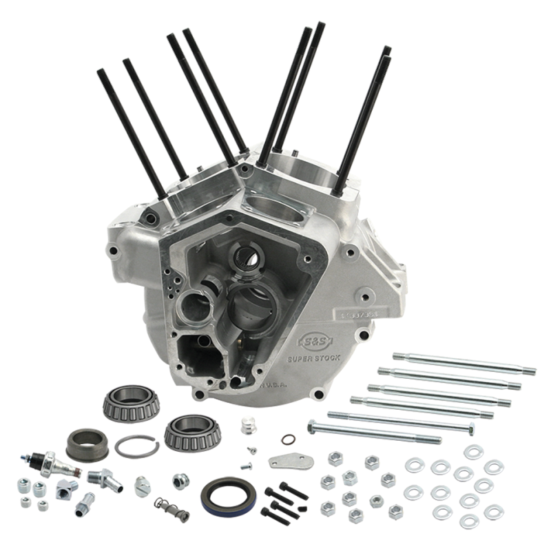 S&S Crankcase assy Std. BT92-99 alu (GB)