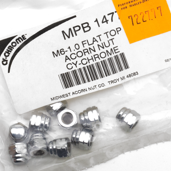 10Pck M6-1.0 Flat Top Acorn Nut (GB)