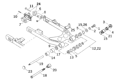 SPACER, RH, SWINGARM FXD SERIE (GB)