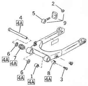 PIVOT SHAFT w/NUT XL82-03 (GB)