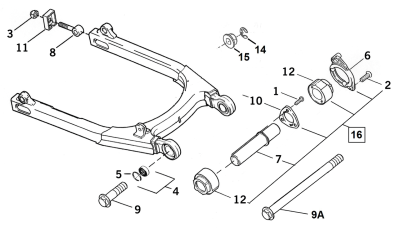 GHDP SWINGARM PIVOT SHAFT XL14-up (GB)