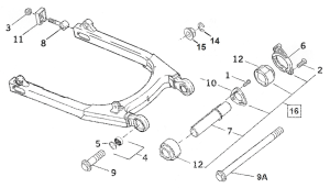 GHDP SWINGARM PIVOT SHAFT XL14-up (GB)