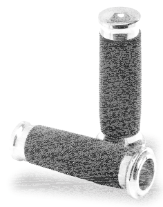 PM Contour renthal wrapped grips, chrome (GB)