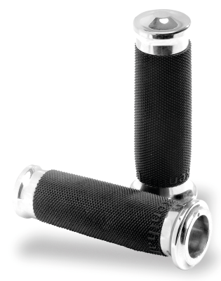 PM Contour renthal wrapped grips, chrome (GB)