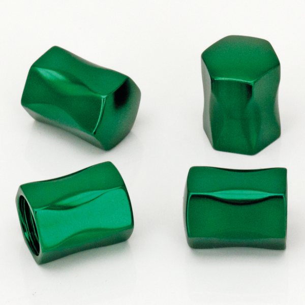 4Pck Nugget Design Valve Stem Cap Green (GB)