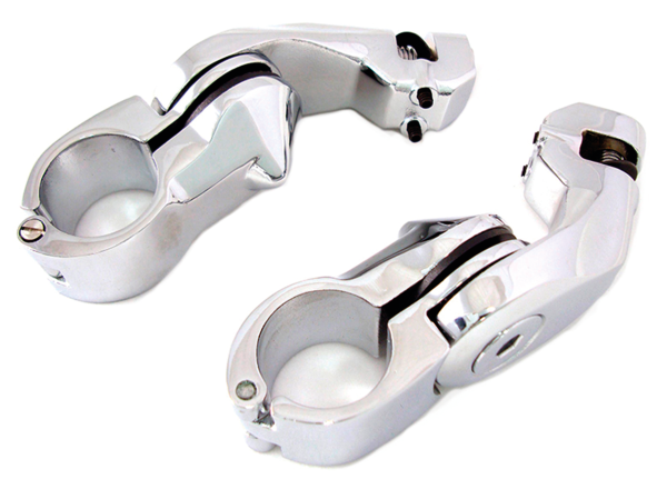 Adj. Peg mounts Angled 2.5" Short Chrome (GB)