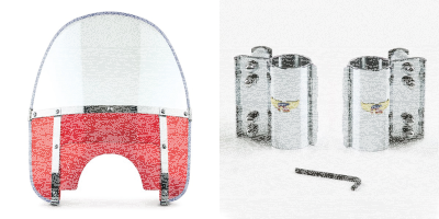 Beaded H-Duty kit round top/red lowers (GB)