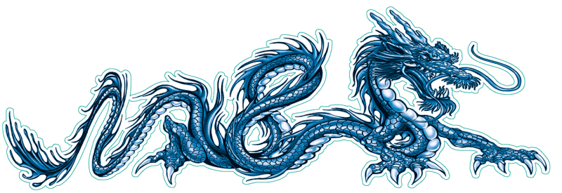 Blue dragon right decal 2.69"x8" (GB)