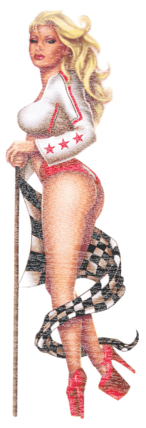 Race girl red decal 2.75"x8.1" (GB)
